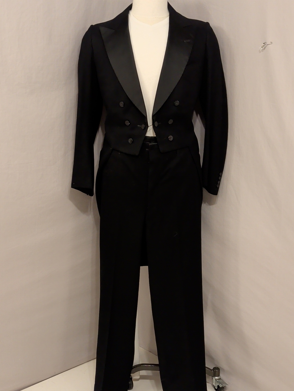 1931 Tuxedo Classic Black Tailcoat Wool Satin Peak Lapels Thirties Evening Wear
